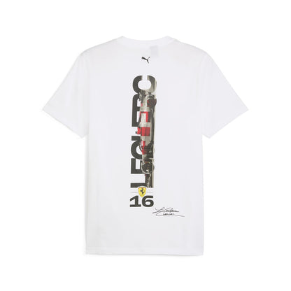 2024 Scuderia Ferrari F1 Men's Driver Leclerc White T-Shirt