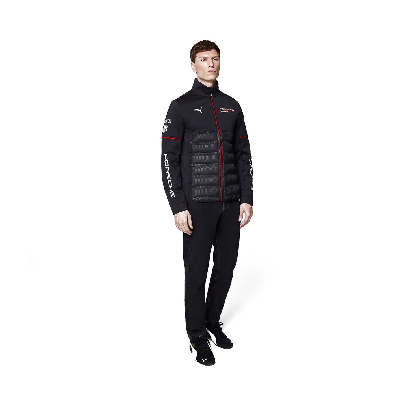 2025 Porsche Motorsport Men's Team Hybrid Jacket Black
