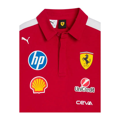 Scuderia Ferrari F1 Men's 2025 Team Polo Shirt - Dark Cherry