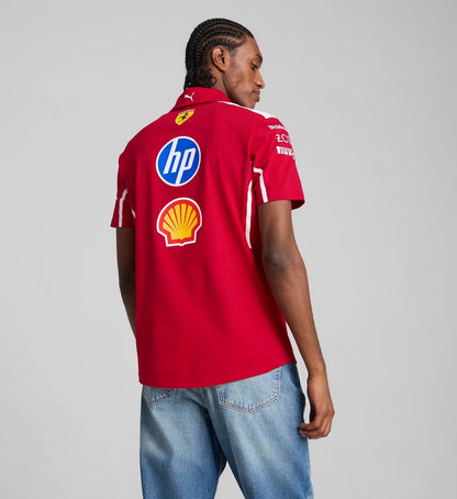 Scuderia Ferrari F1 Men's 2025 Team Polo Shirt - Dark Cherry