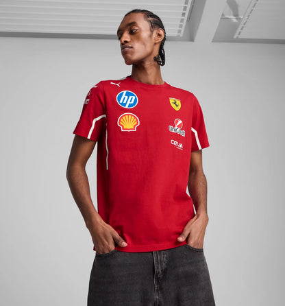 Scuderia Ferrari F1 Men's 2025 Team T-Shirt - Dark Cherry