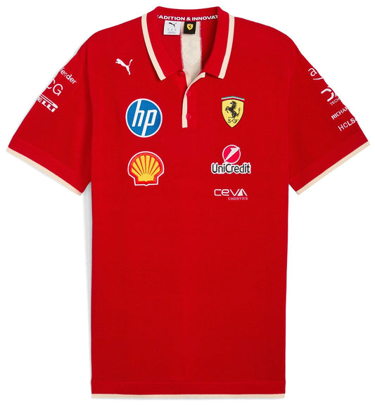 Scuderia Ferrari F1 Men's 2025 China GP Team Knit Polo Shirt