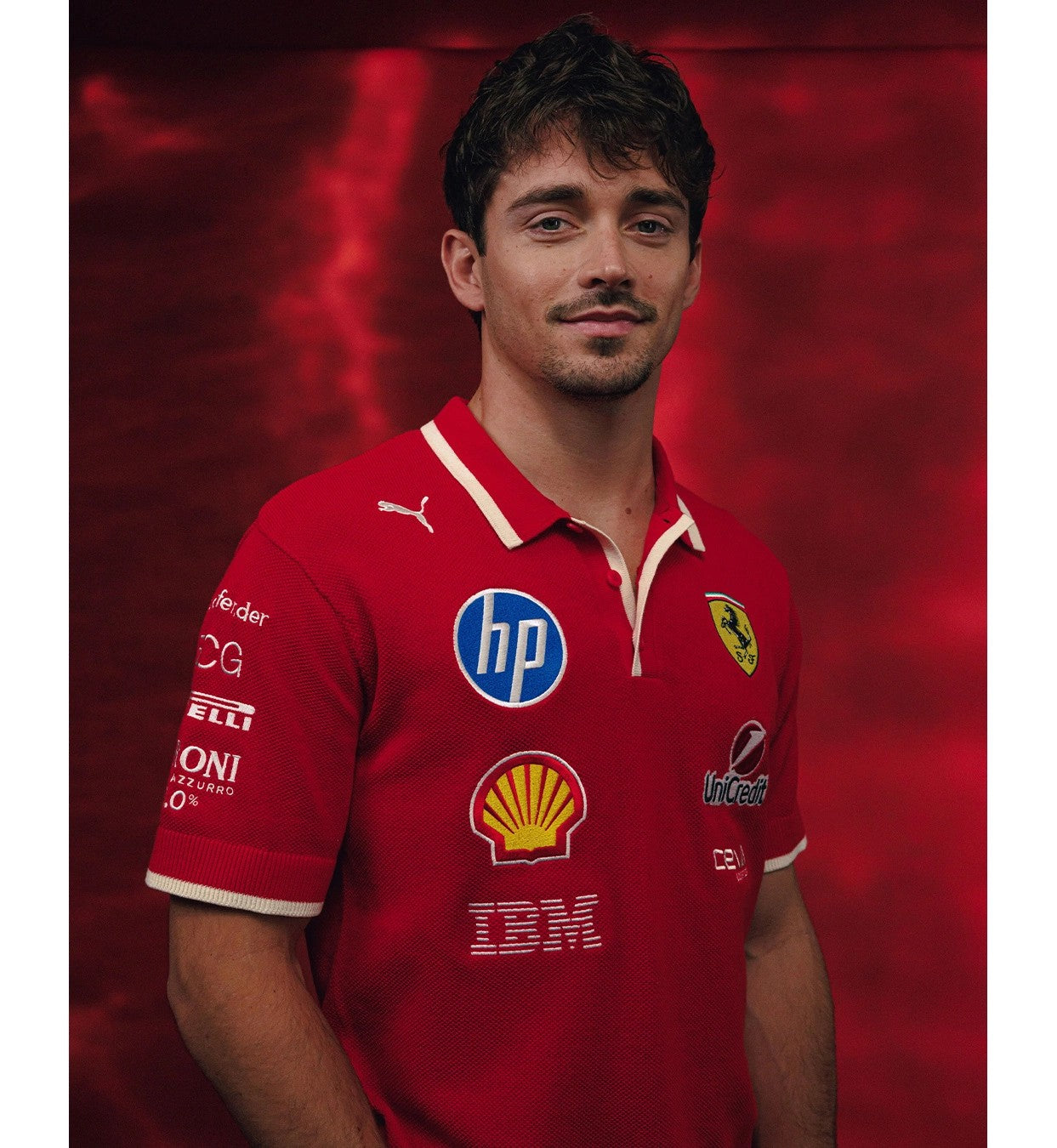 Scuderia Ferrari F1 Men's 2025 China GP Team Knit Polo Shirt