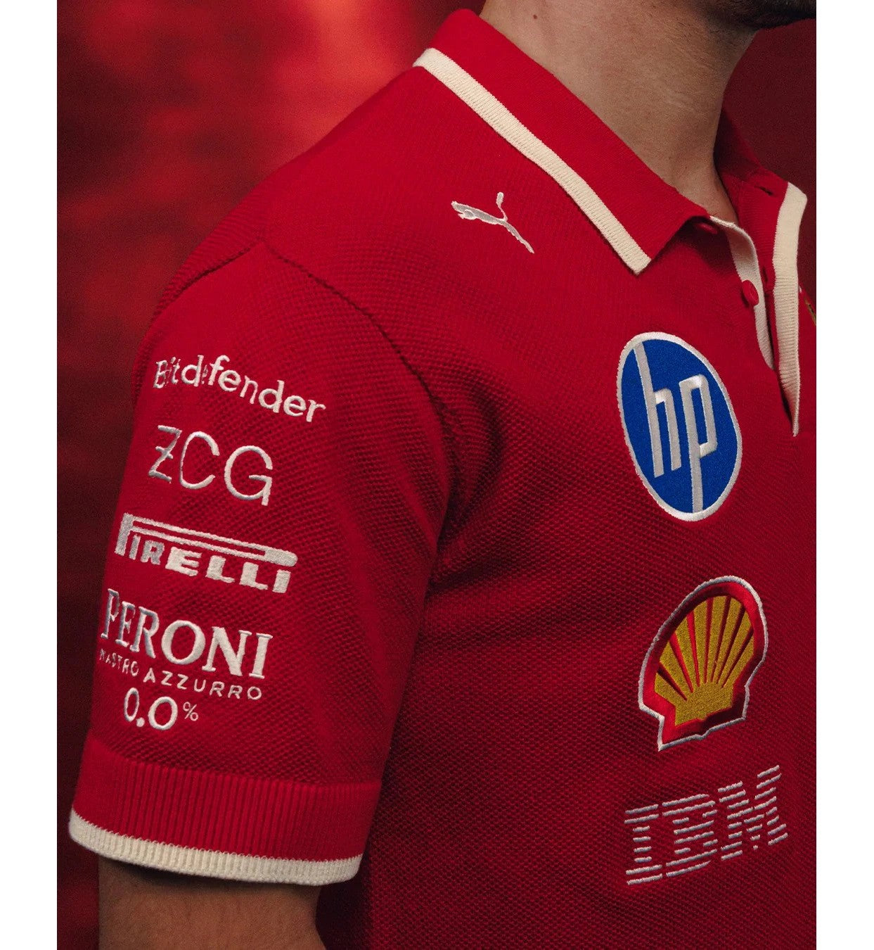 Scuderia Ferrari F1 Men's 2025 China GP Team Knit Polo Shirt