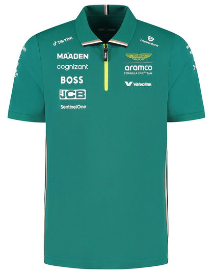 Aston Martin F1 Men's 2025 Team Polo Shirt - Green