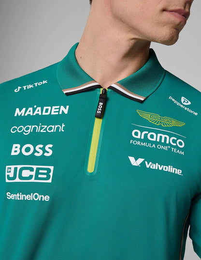 Aston Martin F1 Men's 2025 Team Polo Shirt - Green