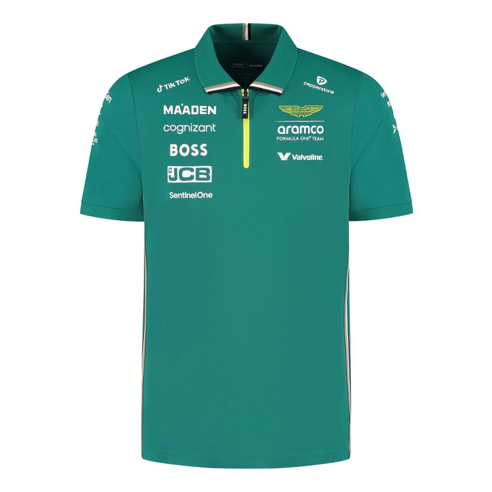 Aston Martin F1 Men's 2025 Team Polo Shirt - Green