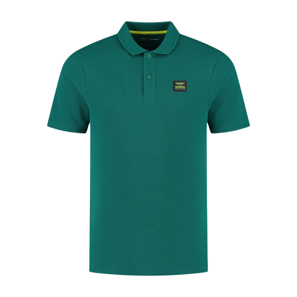 Aston Martin F1 Men's Tech Waffle Polo Shirt - Green