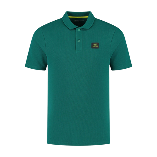 Aston Martin F1 Men's Tech Waffle Polo Shirt - Green