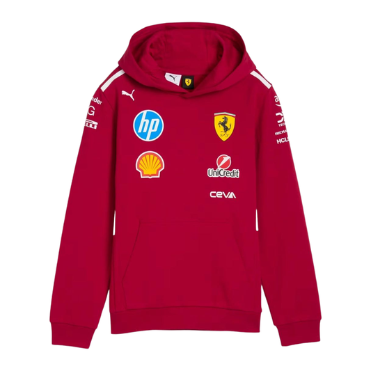 Scuderia Ferrari F1 Kids 2025 Team Hoodie - Dark Cherry