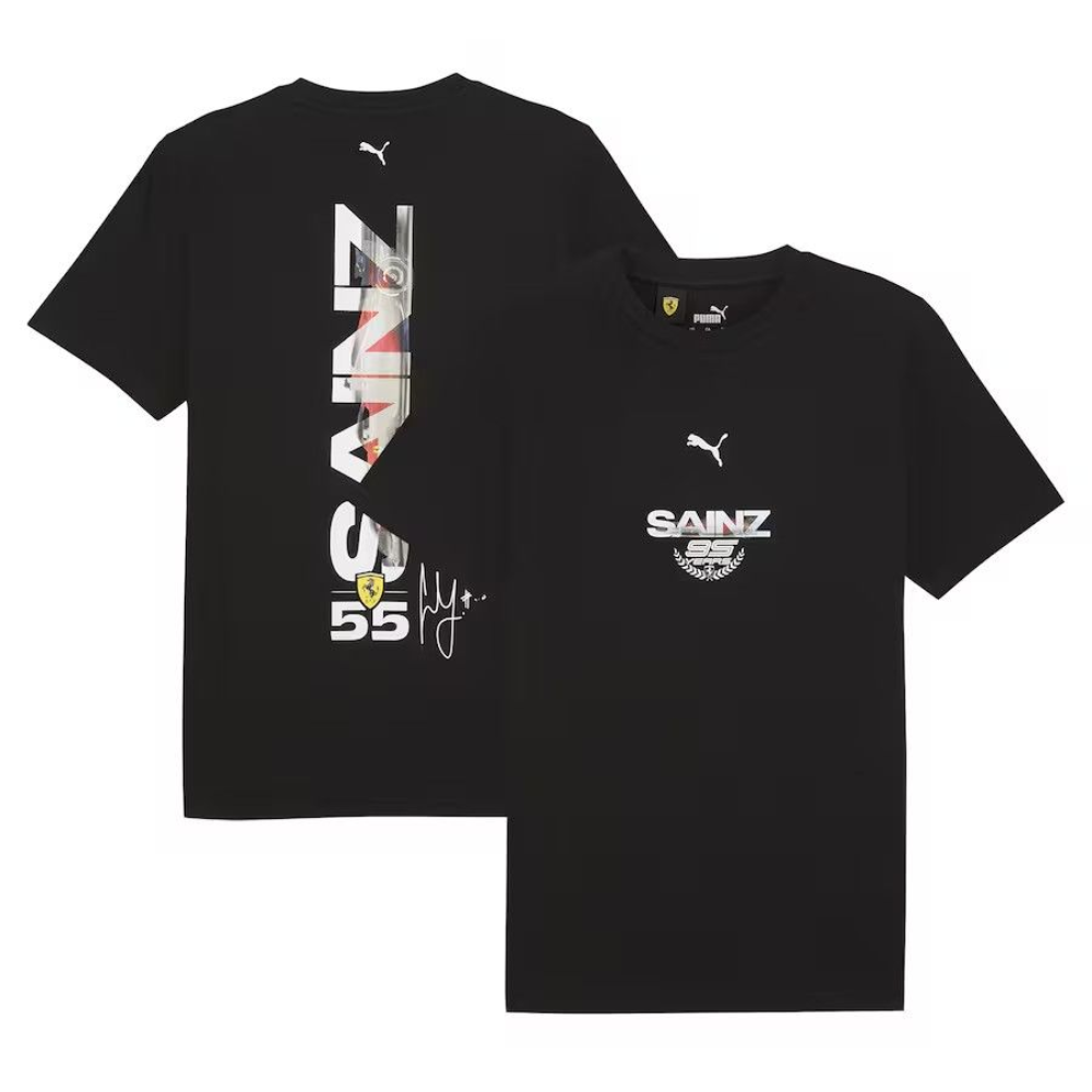 Scuderia Ferrari F1 Men's Carlos Sainz Driver T-Shirt - Black