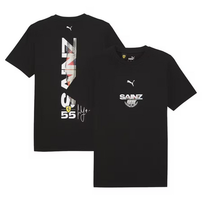 Scuderia Ferrari F1 Men's Carlos Sainz Driver T-Shirt - Black