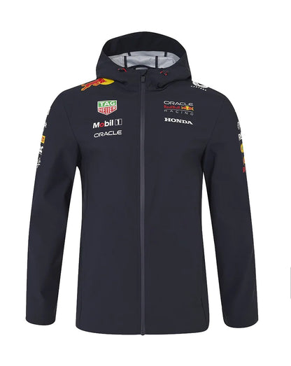 Red Bull Racing F1 2025 Unisex Team Rain Jacket - Navy