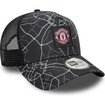 Manchester United All over print A-frame Adult Trucker Cap - Black
