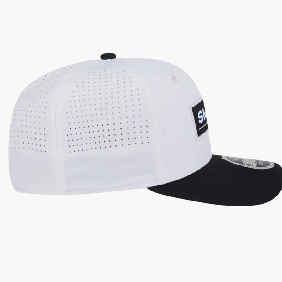 Smash Patch LIV Golf 2025 White 9SEVENTY Stretch Snap Adjustable Cap