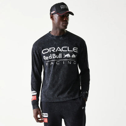 Red Bull Racing Linear Graphic Black Long Sleeve T-Shirt