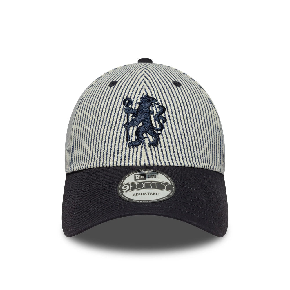 Chelsea FC Pinstripe 9Forty Cap Adults - Ivory/Navy - Unisex