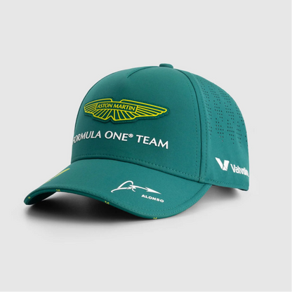 Aston Martin F1 2025 Alonso Team Racing Green Adjustable Cap - Kids