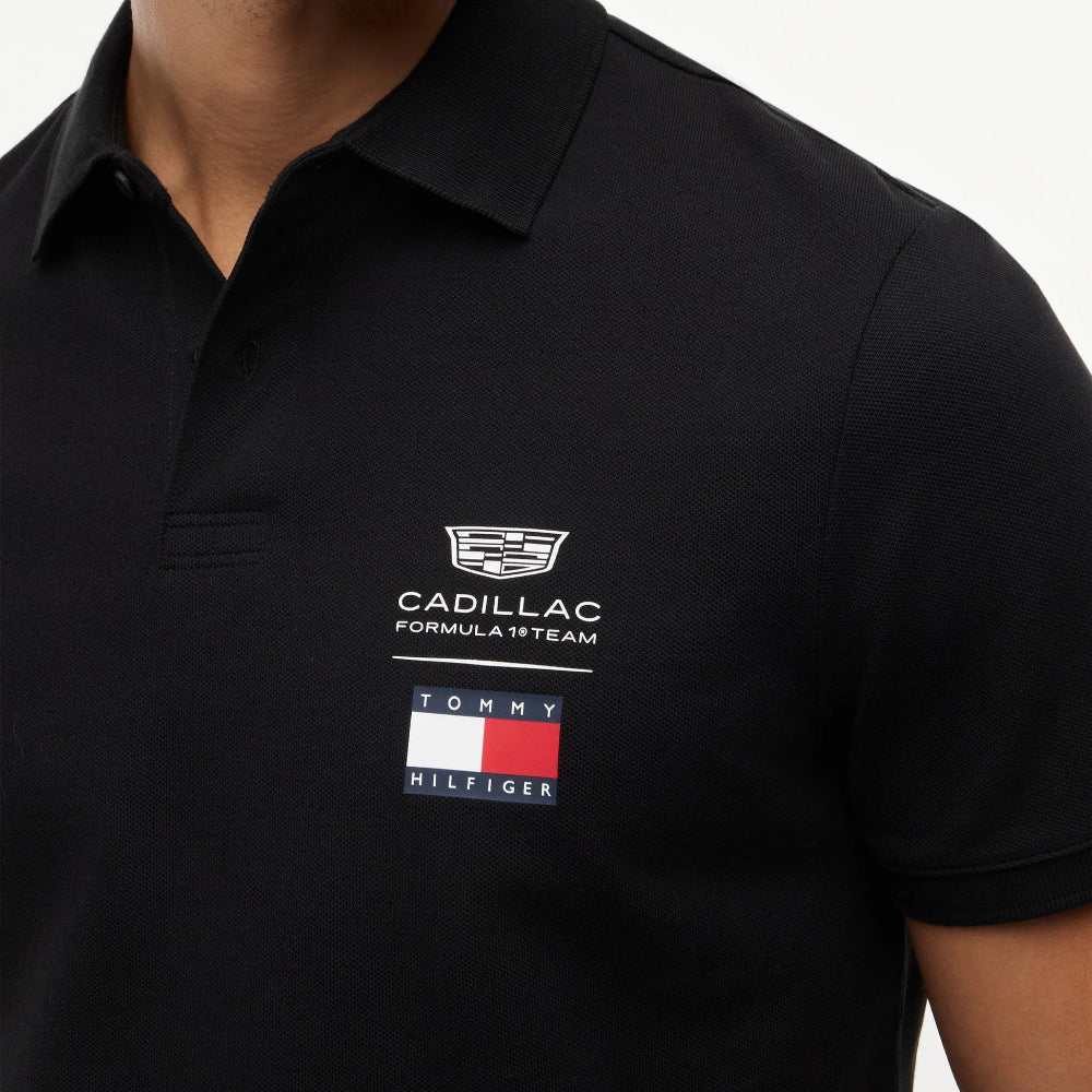 Cadillac F1 X Tommy Hilfiger Logo Polo Mens - Black