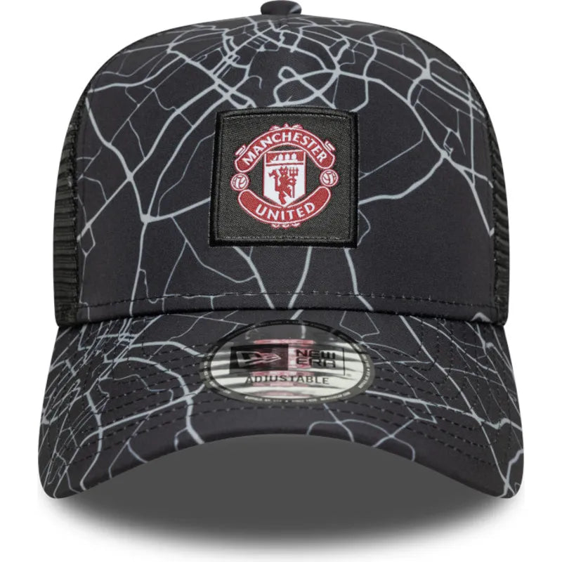 Manchester United All over print A-frame Adult Trucker Cap - Black