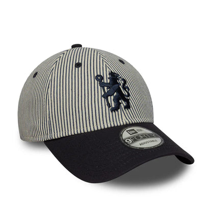 Chelsea FC Pinstripe 9Forty Cap Adults - Ivory/Navy - Unisex