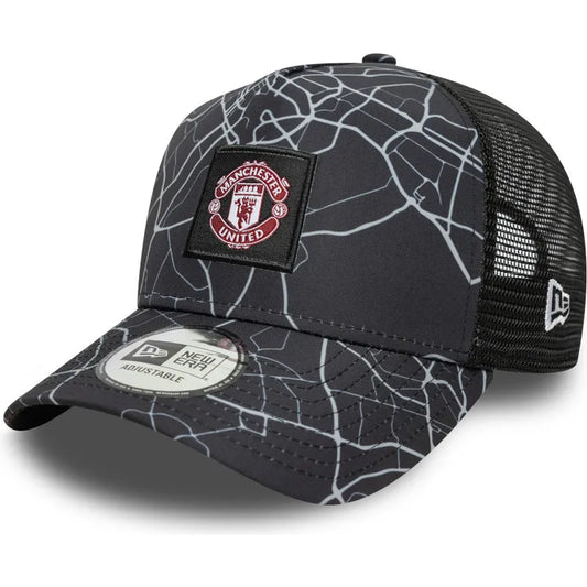 Manchester United All over print A-frame Adult Trucker Cap - Black