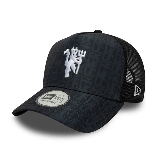 Manchester United FC All Over Print Black 9FORTY A-Frame Trucker Cap