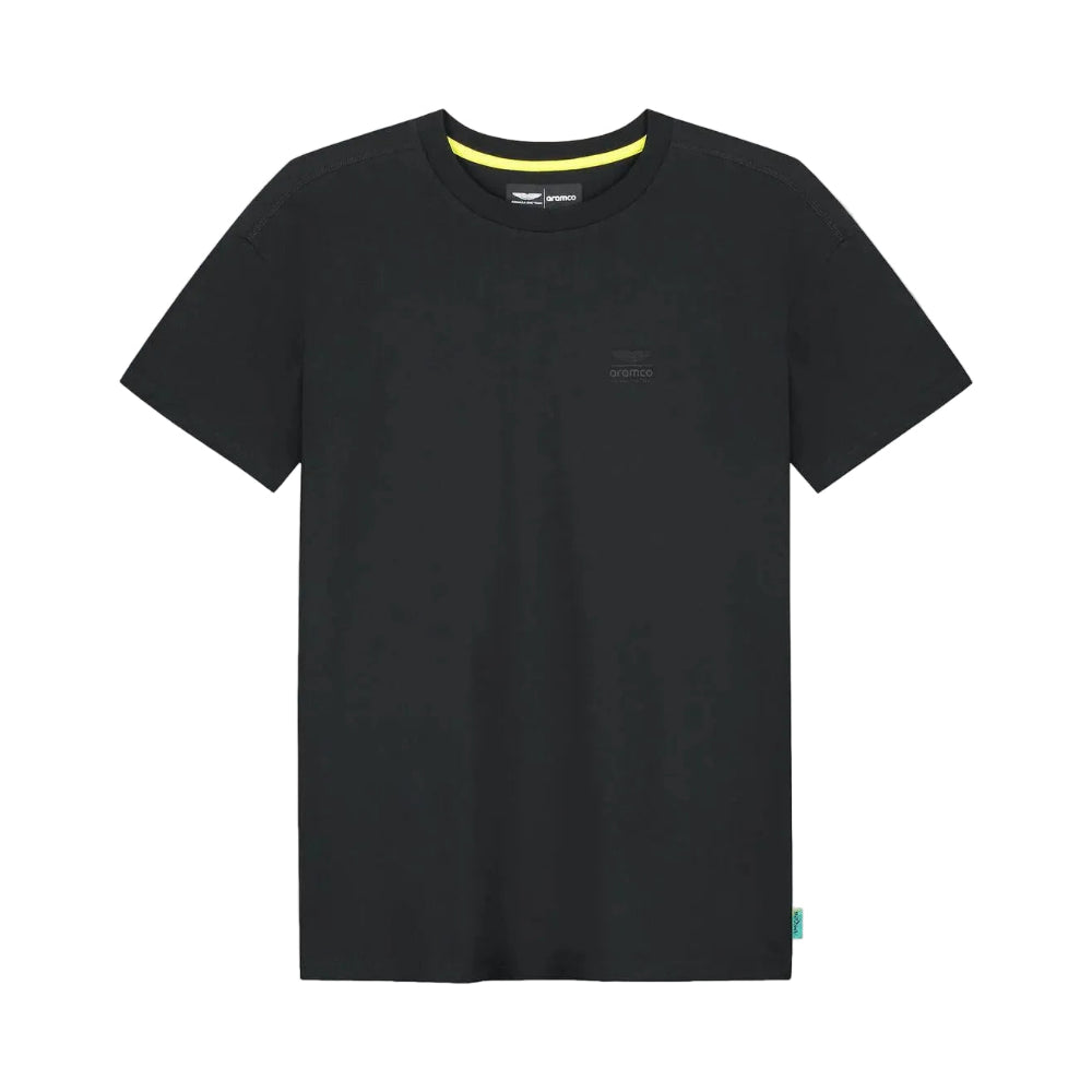 2026 Aston Martin Aramco F1 Mens Stealth Logo T-Shirt Black