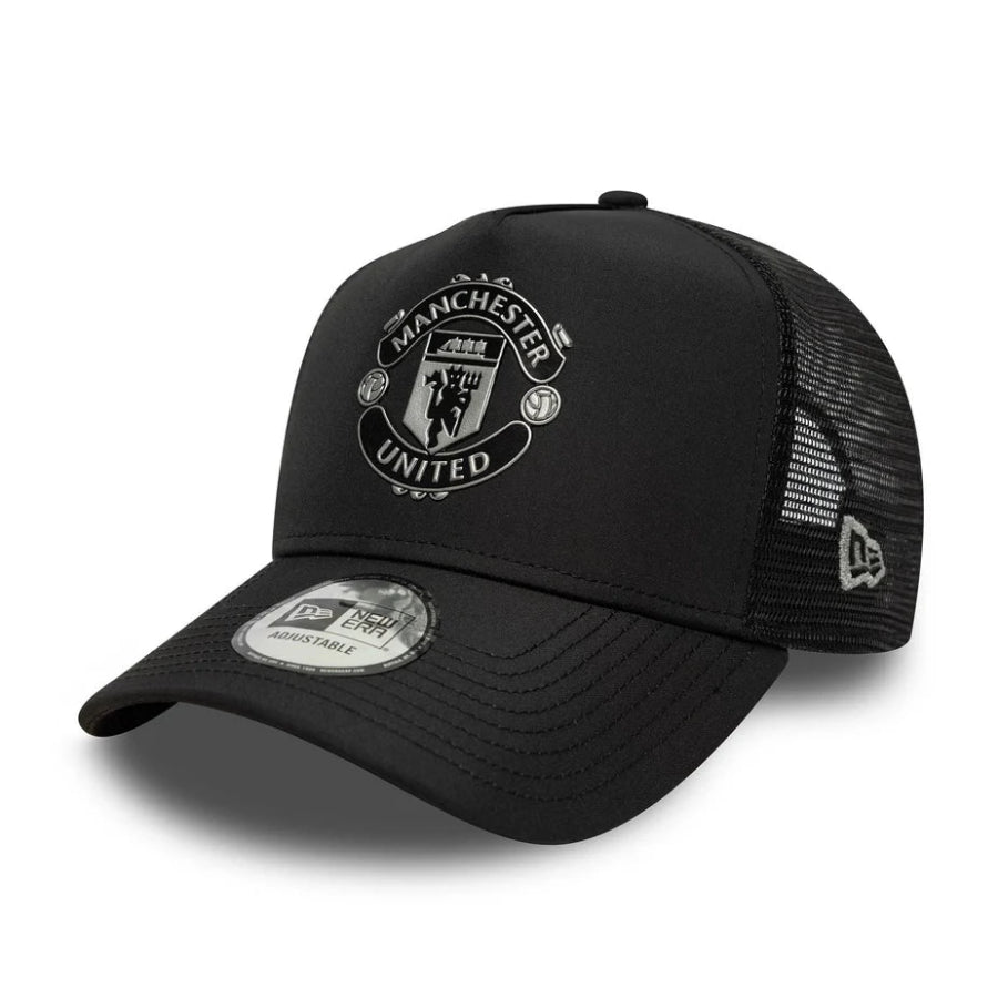 Manchester United FC Reflective Black 9FORTY A-Frame Trucker Cap