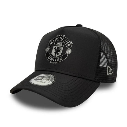 Manchester United FC Reflective Black 9FORTY A-Frame Trucker Cap