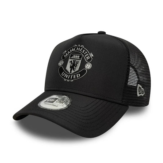 Manchester United FC Reflective Black 9FORTY A-Frame Trucker Cap