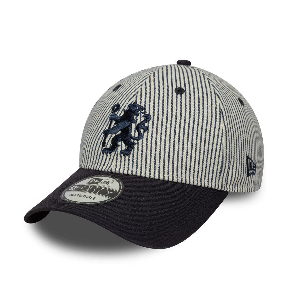 Chelsea FC Pinstripe 9Forty Cap Adults - Ivory/Navy - Unisex