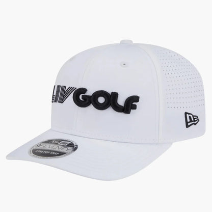 LIV Golf 2025 White 9SEVENTY Stretch Snap Adjustable Cap