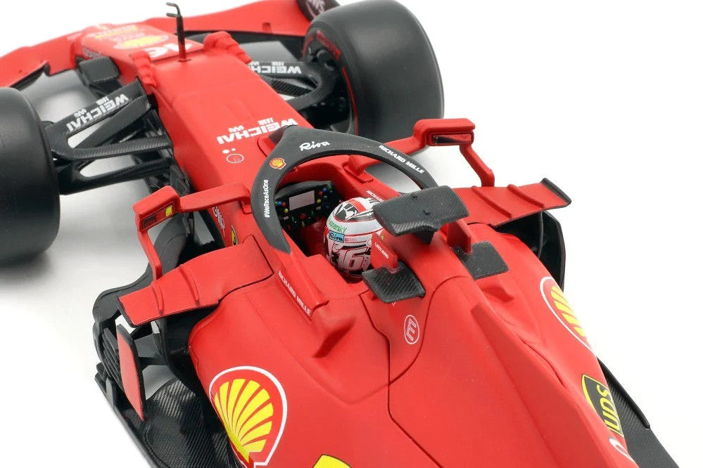 Bburago Ferrari Racing  SF21 Leclerc #16 with Helmet -Scale 1/18