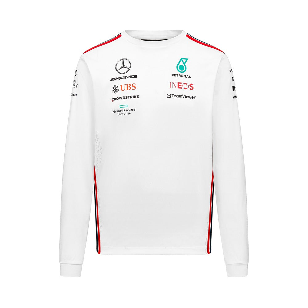 2023 Mercedes-AMG F1 Mens Team Long Sleeve T-Shirt - White