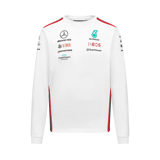 2023 Mercedes-AMG F1 Mens Team Long Sleeve T-Shirt - White