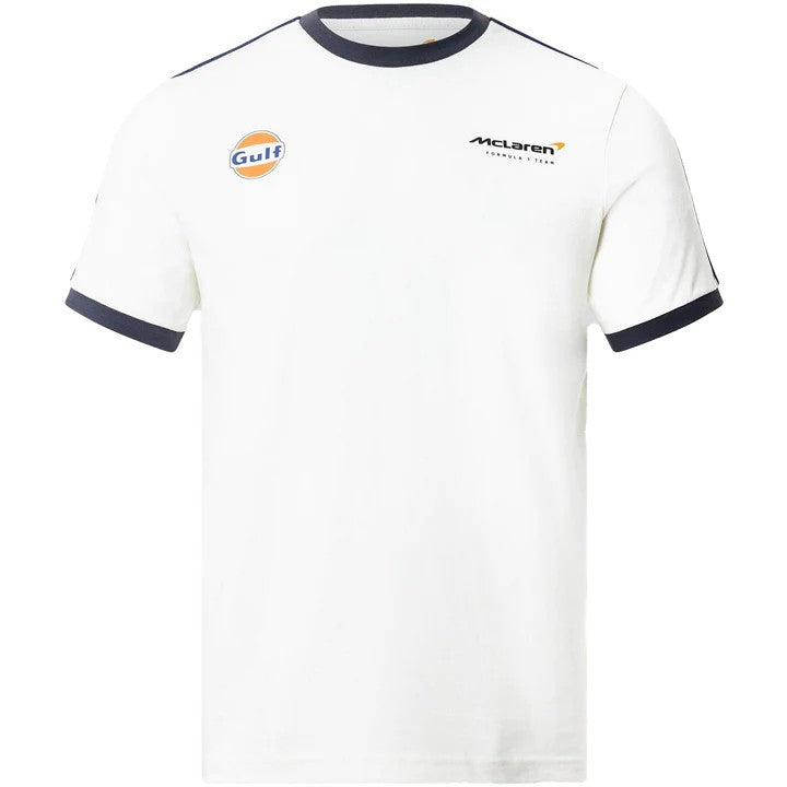 McLaren F1 Gulf Ringer Men's Taper T-Shirt - White
